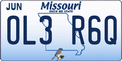 MO license plate OL3R6Q