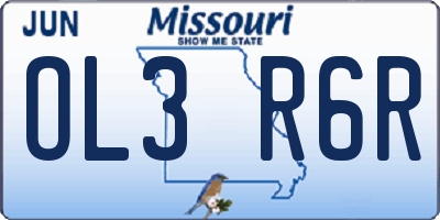 MO license plate OL3R6R