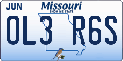 MO license plate OL3R6S