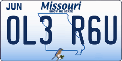MO license plate OL3R6U