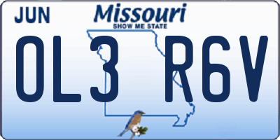 MO license plate OL3R6V