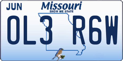 MO license plate OL3R6W