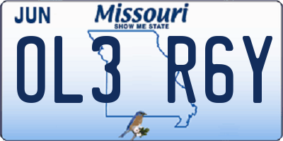 MO license plate OL3R6Y