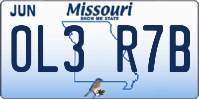 MO license plate OL3R7B