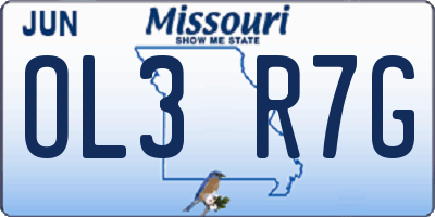 MO license plate OL3R7G