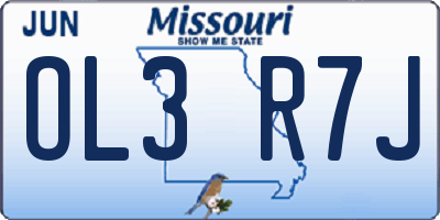 MO license plate OL3R7J