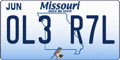MO license plate OL3R7L