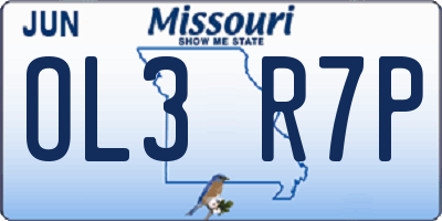 MO license plate OL3R7P