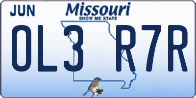 MO license plate OL3R7R