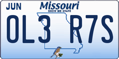 MO license plate OL3R7S