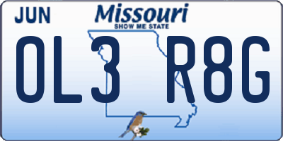 MO license plate OL3R8G