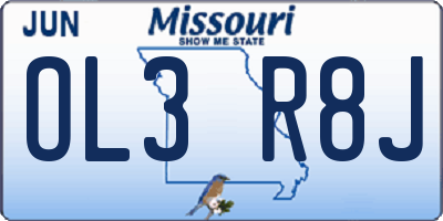 MO license plate OL3R8J
