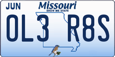 MO license plate OL3R8S