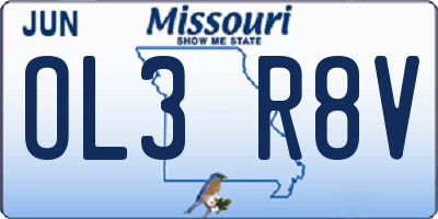 MO license plate OL3R8V
