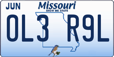 MO license plate OL3R9L