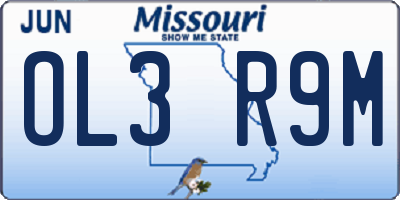 MO license plate OL3R9M