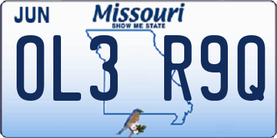 MO license plate OL3R9Q