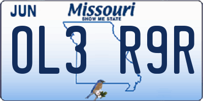 MO license plate OL3R9R