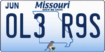 MO license plate OL3R9S