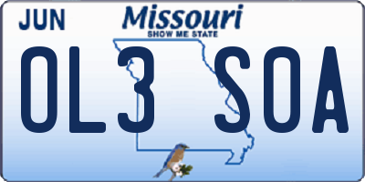 MO license plate OL3S0A