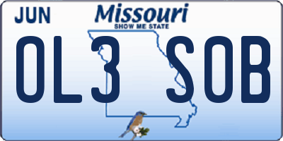 MO license plate OL3S0B