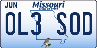 MO license plate OL3S0D