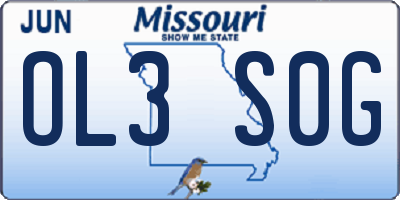 MO license plate OL3S0G