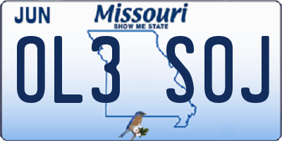 MO license plate OL3S0J