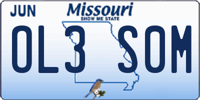 MO license plate OL3S0M