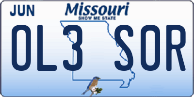 MO license plate OL3S0R