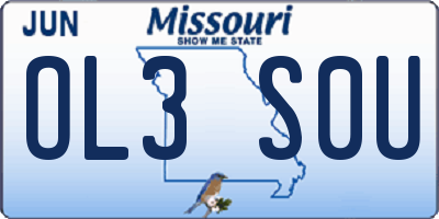 MO license plate OL3S0U