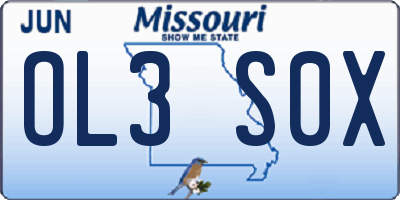 MO license plate OL3S0X