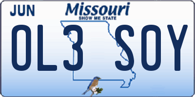 MO license plate OL3S0Y