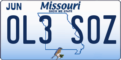 MO license plate OL3S0Z