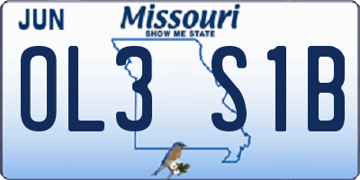 MO license plate OL3S1B