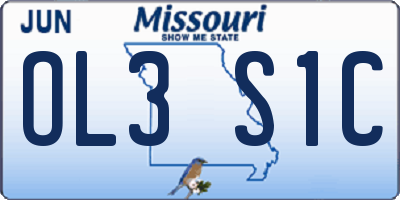 MO license plate OL3S1C