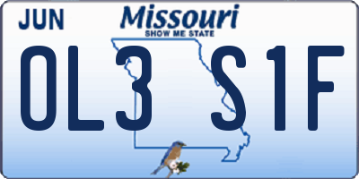 MO license plate OL3S1F