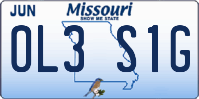 MO license plate OL3S1G