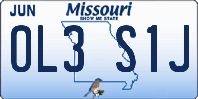 MO license plate OL3S1J