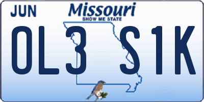 MO license plate OL3S1K