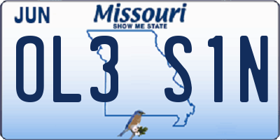 MO license plate OL3S1N