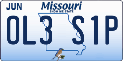 MO license plate OL3S1P