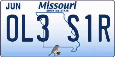 MO license plate OL3S1R