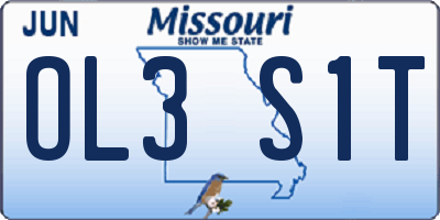 MO license plate OL3S1T