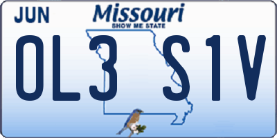 MO license plate OL3S1V