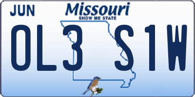 MO license plate OL3S1W
