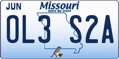 MO license plate OL3S2A