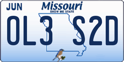 MO license plate OL3S2D