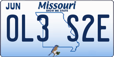 MO license plate OL3S2E