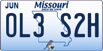 MO license plate OL3S2H